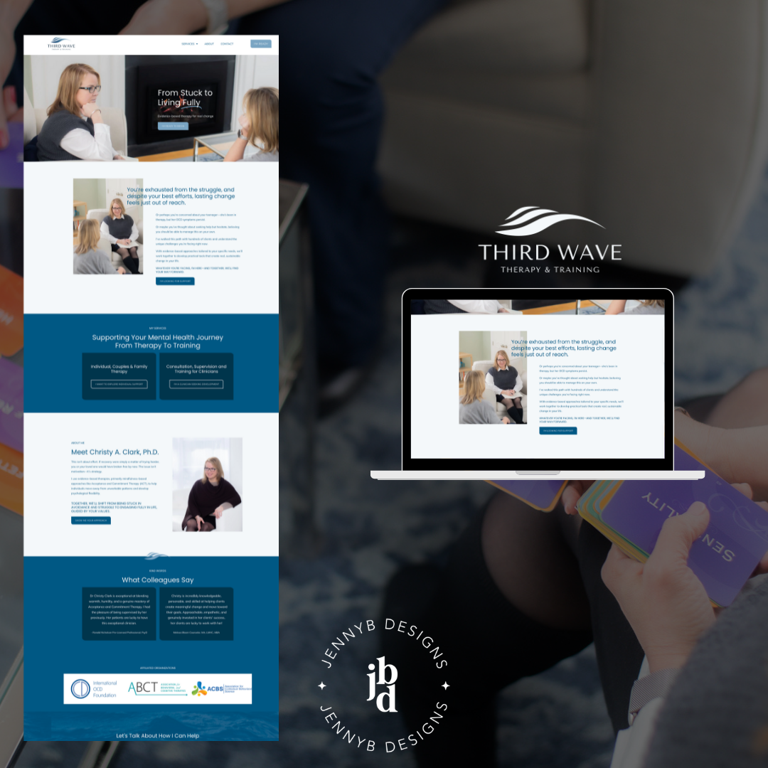 mockup of thirdwave therapy and training website