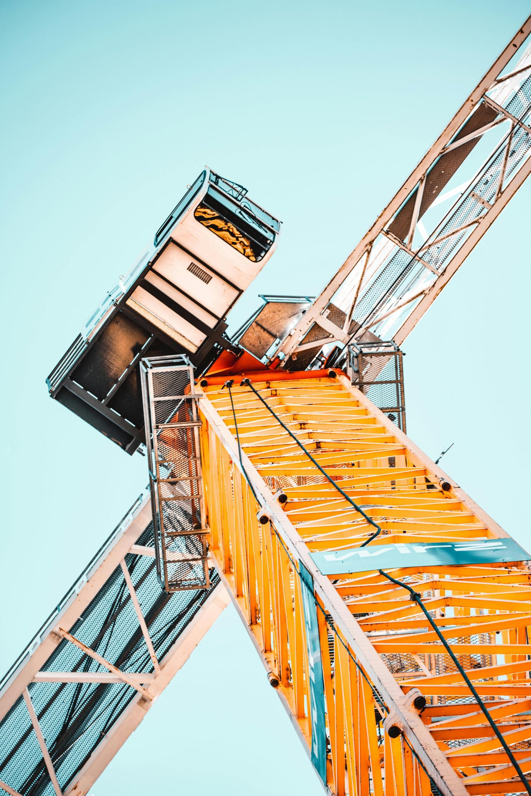 a construction site with scaffolding