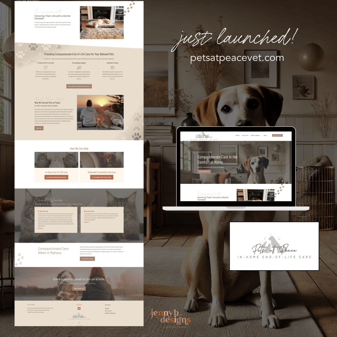 home page design for pets at peace vet